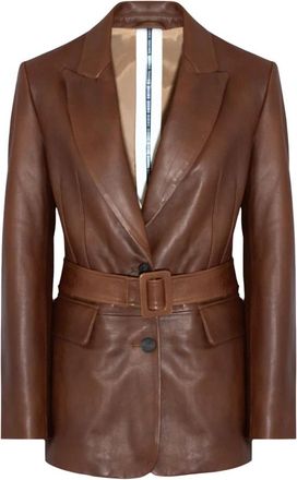 S.W.O.R.D 6.6.44 Blazer de Piel - Jackets - Mujer - Marr&oacute;n - M