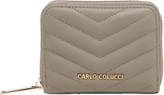 Carlo Colucci Accessoires, Dames, Grijs, ONE Size, Kleine Gewatteerde Portemonnee