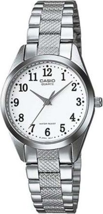 Casio Womens Silver Stainless Steel Analog Watch with White Dial - LTP-1274D-7B