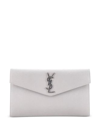 Saint Laurent Uptown Pouch Leather clutch bag - Grey