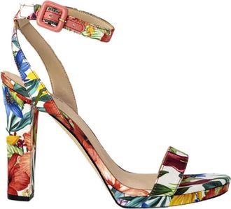 Guess Bloemen Blokhak Sandalen - Dames - Sandalen met hakken - Veelkleurig - 40 EU - Schoenen