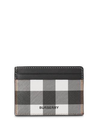 Burberry check print cardholder - men - Leather/Thermoplastic Polyurethane (TPU)/Cotton/Polyester - One Size - Black