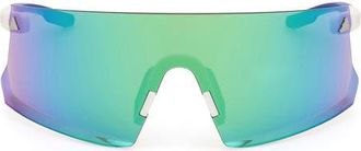 adidas 120mm Shield Sports Sunglasses in White /Green Mirror at Nordstrom