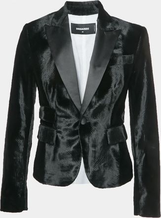 Dsquared2 Black Velvet Single Breasted Blazer