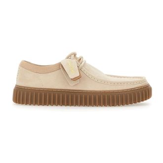 Clarks Su&egrave;de Veterschoenen - Heren - Sneakers - Beige - 41 1/2 EU - Su&egrave;de - Schoenen