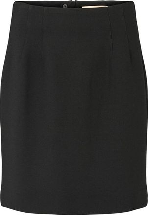 Rue de Femme Elegante Zwarte Rok met Hoge Taille - Dames - Korte rokken - Zwart - XS - Polyester - Rokken