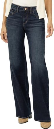 Silver Jeans Co Suki Curvy Mid Rise Wide Leg Jeans in Hollen at Nordstrom, Size 33 X 31