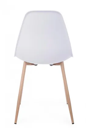BIZZOTTO Sedia mandy Con Gambe In Acciaio Verniciate Effetto Legno Naturale, Per Arredo Interno 53 X 46 X H 82 Cm -bianco / Confezione Da 1 Pezzo
