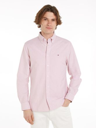 Tommy Hilfiger Langarmhemd TOMMY HILFIGER HERITAGE OXFORD STRIPE Regular Fit SHIRT, Herren, Gr. L, N-Gr, rot (terra rot, wei&szlig;), Web, Obermaterial: 100% Baumwolle, ge