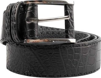 Kiton Krokodillenleren Riem - Heren - Riemen - Zwart - 90 CM - Leer - Accessoires