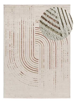 Atticgo Alfombra con relieve escandinava blanco/crema/caldera 200x290 cm