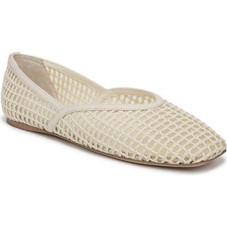 Franco Sarto Flexa Square Toe Mesh Flat in Marshmallow White at Nordstrom, Size 6.5