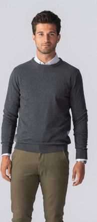 Perform Collection Trui met ronde hals - Charcoal Melange