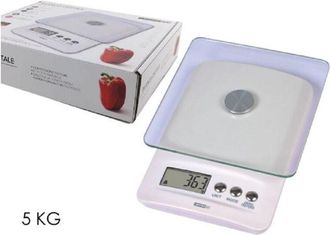 Trade Shop Trade Shop - Bilancia Da Cucina Digitale Portata 5kg Bianco Piano In Vetro Display Lcd 580017