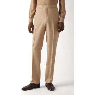 Ermenegildo Zegna Beige Oasi Lino Pants at Nordstrom, Size 40 Us