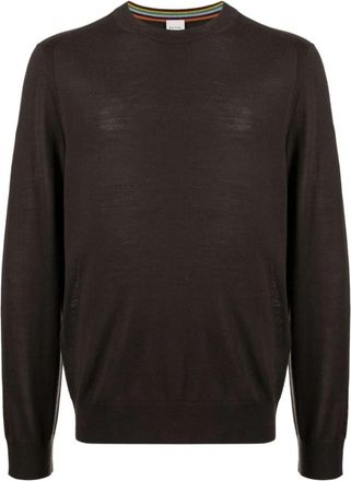 Paul Smith Groene Merinowol Ronde Hals Trui - Heren - Ronde hals truien - Groen - 2XL - Wol - Truien & Vesten