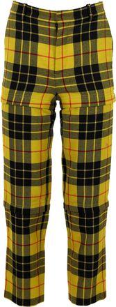 Balenciaga Balenciaga Tartan wollen rechte broek in gele wol