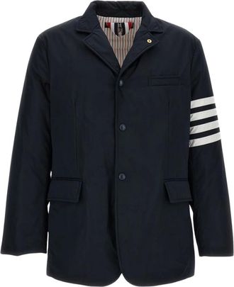 Thom Browne Jassen, Heren, Blauw, L, Gewatteerde Overjas