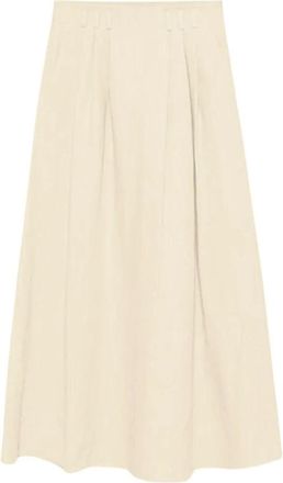 Giorgio Armani Beige Linnen Rok - Dames - Midirokken - Beige - S - Linnen - Rokken
