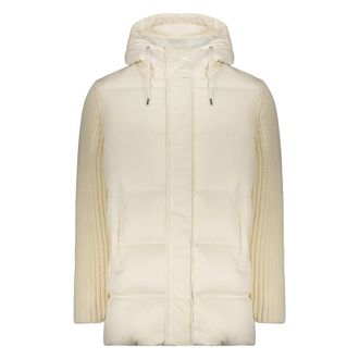 Herno Puff Jacket with Knitted Sleeves - male - Herno - Down Jackets - Beige - 2XL - Jackets