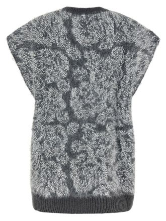 Nude Abstract Jacquard Wool Blend Sweater - Gray