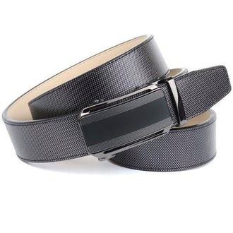 Anthoni Crown Lederg&uuml;rtel ANTHONI CROWN, Herren, Gr. 85, grau (anthrazit), Leder, gemustert, G&uuml;rtel Lederg&uuml;rtel