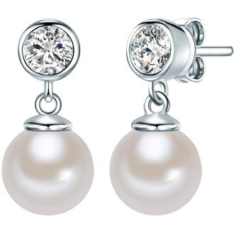 Rafaela Donata Womens Stud earring sterling silver shell pearl white zirconia - One Size
