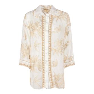 PHO Firenze Shirts, female, Beige, Size: M Printed Shirt