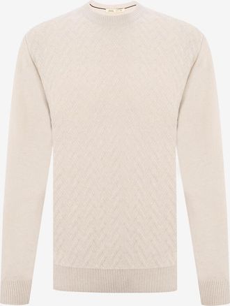 Maurizio Baldassari Zickzack-Strick-Rundhalspullover aus Wolle und Kaschmir