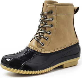 Pangolin Womens Waterproof Duck Boots, Ladies Ankle Snow Boots with Non-Slip Rubber Sole, Walking Boots for Outdoor, Dog Walking & Everyday Wear Beige 7.5UK