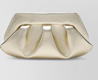 Themoir&egrave; structured metallic pleated clutch bag