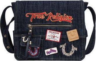 True Religion Multipatch Denim Messenger Bag in Dark Denim at Nordstrom Rack