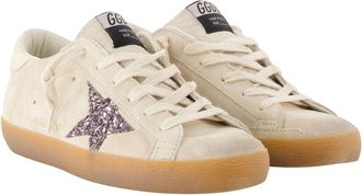 Golden Goose Womens Super Star Sneakers - Golden Goose Deluxe Brand Leather Beige Calfskin Shoes