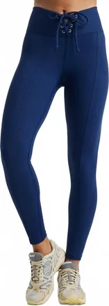 YEAR OF OURS Ribbed Football Leggings In Navy