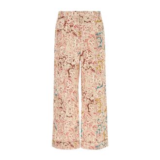 Valentino Garavani Wide Trousers, male, Multicolor, Size: L Printed Hemp Pant