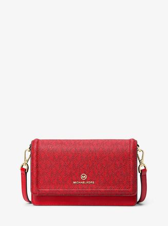 Michael Kors Jet Set Leather and Signature Logo Convertible Crossbody Bag
