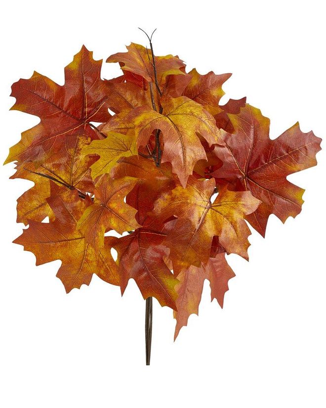 Set of Two 18in Autumn Maple Leaf Artificial Flowers