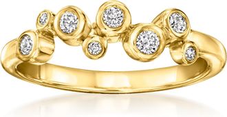 RS Pure by Ross-Simons Bezel-Set Lab-Grown Diamond Zigzag Ring in 18kt Gold Vermeil