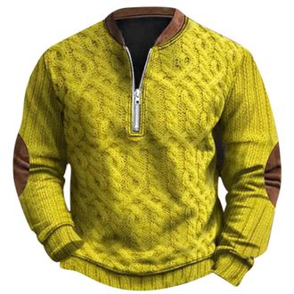 Generic Sweatshirts for Men Uk Half Zip Up Knitted Pullover Jumpers Casual Long Sleeve Soft Comfy Vintage Loungewear Outdoor Workout Winter Sweaters