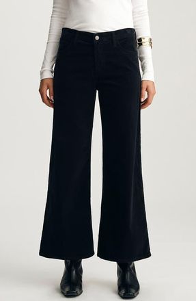 Mavi Paloma Wide Leg Velvet Pants in Black Velvet at Nordstrom, Size 25 30