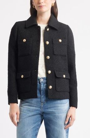 Caslon Boucl&eacute; Jacket in Black at Nordstrom Rack, Size X-Small