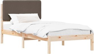 vidaXL Estructura De Cama Con Cabecera Tapizada Taup&eacute; 100 X 200 Cm Vidaxl