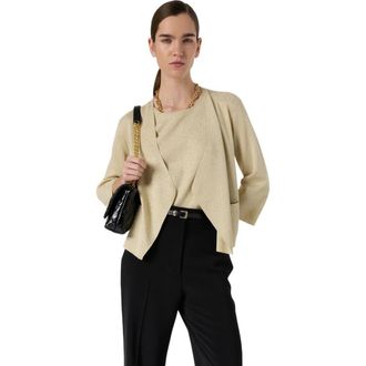 Gerard Darel Lavina 3/4 Sleeve Open Front Cardigan in Mustard at Nordstrom, Size Medium