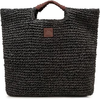 Sundek Tote Bags, female, Black, Size: ONE SIZE Big Straw Bag
