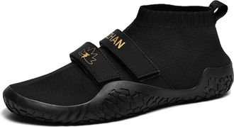 Generic Barefoot Deadlift Shoes, Anti-Slip Weightlifting Sneakers for Men Women Lightweight Squat Fitnes Trainer for Gym Training,Black,10.5 UK