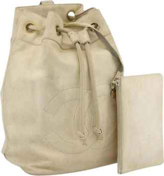 Chanel Pre-owned Bucket Bags, female, Beige, Size: ONE SIZE Pre-owned Vintage Bucket Shoulder Bag