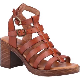 Hush Puppies Womens Gloria Gladiator Ladies Heeled Sandals - Tan - Size UK 4