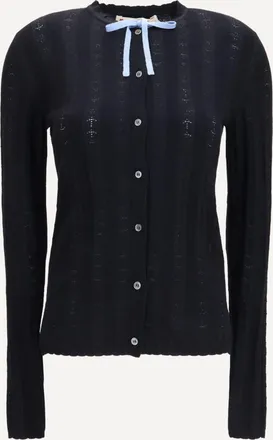 Marni Wool and silk Cardigan with bow Female 40