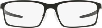 Oakley Base Plane 54mm Rectangular Optical Glasses in Satin Black at Nordstrom