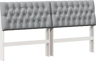 vidaXL Upholstered Headboard Light Grey 180 cm Solid Pine Wood vidaXL